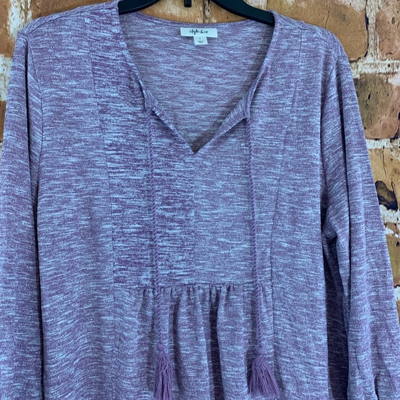 SOLD!!Style&Co Pleated Tassel Tie Top - Picture 6 of 8